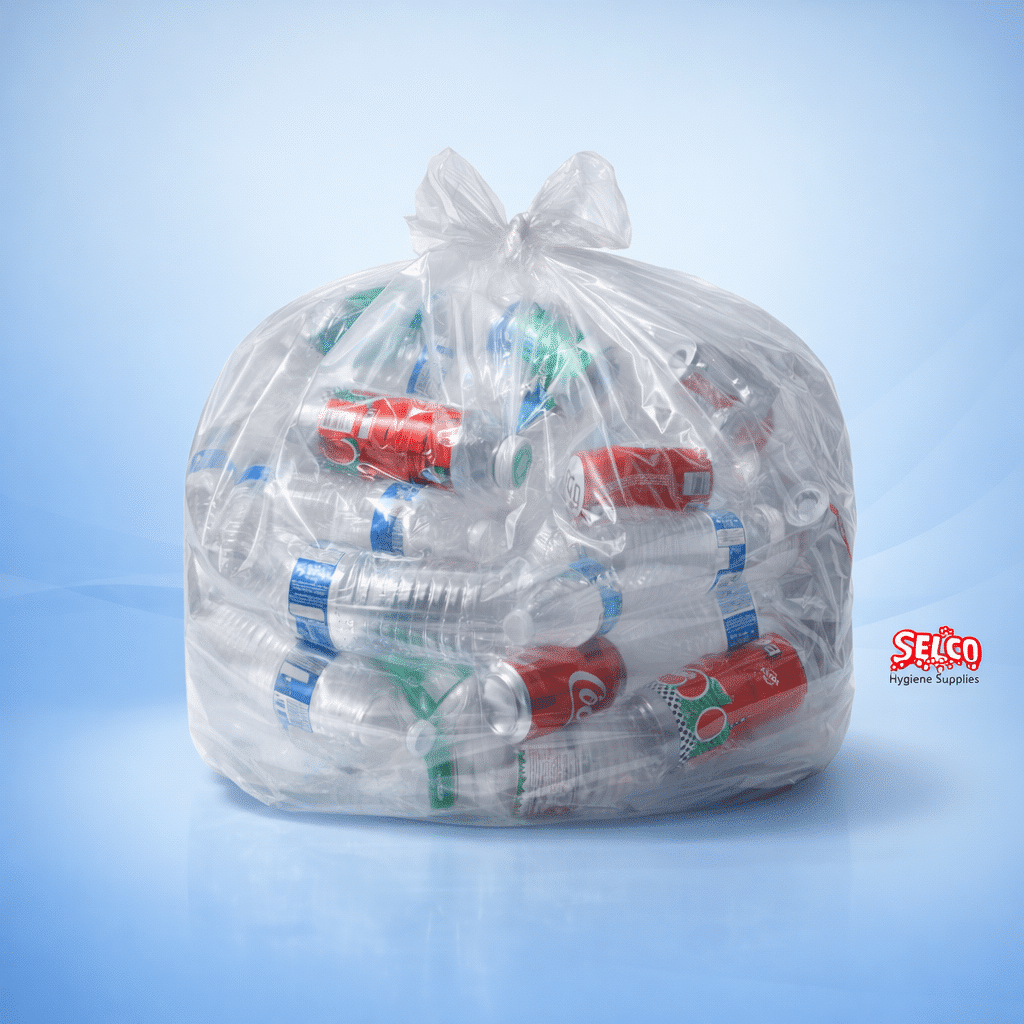 Clear 33 x 37 Strong Bin Bag Compactor Rolls - 200 per case
