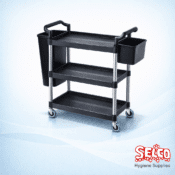 Heavy Duty Catering Service Trolley - Black - Janitorial Equipment