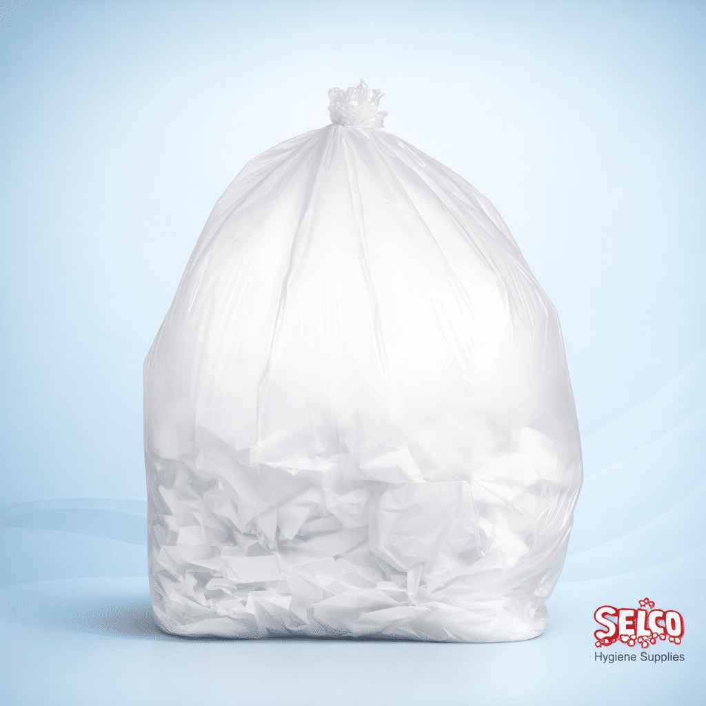 Heavy Duty White Swing Bin Liner 25 x 30 Bin bags 500 Case