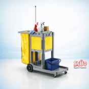 Janitorial Trolley with Safe Box - 75mm - 203mm - 100 litre