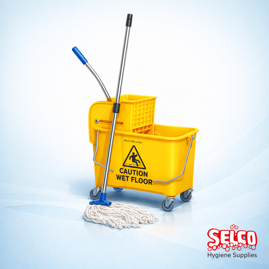 King Speedy Flat Mop Bucket Wringer System - Selco Hygiene