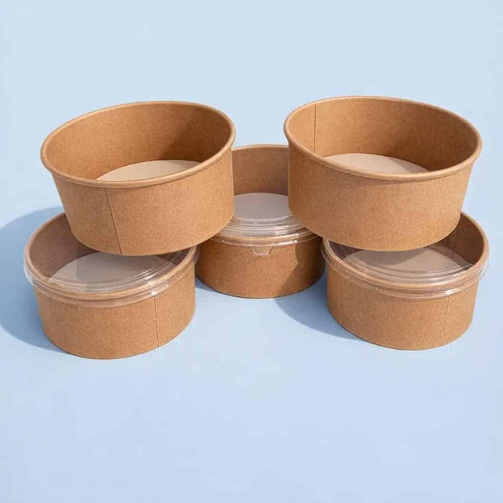 Kraft Salad Bowl Compostable Brown 750-1000ml - 26oz - 32Oz - Image 2