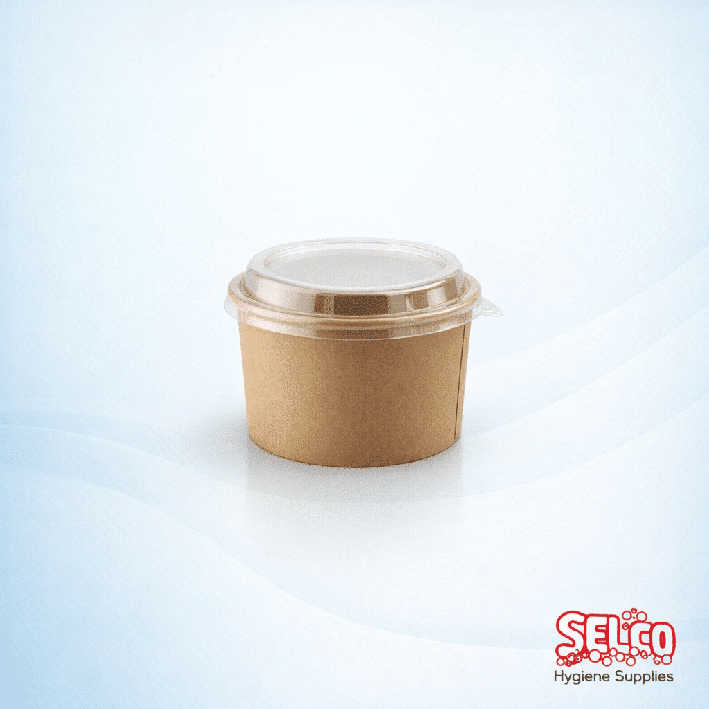 Kraft Salad Bowl Compostable Brown 750-1000ml - 26oz - 32Oz