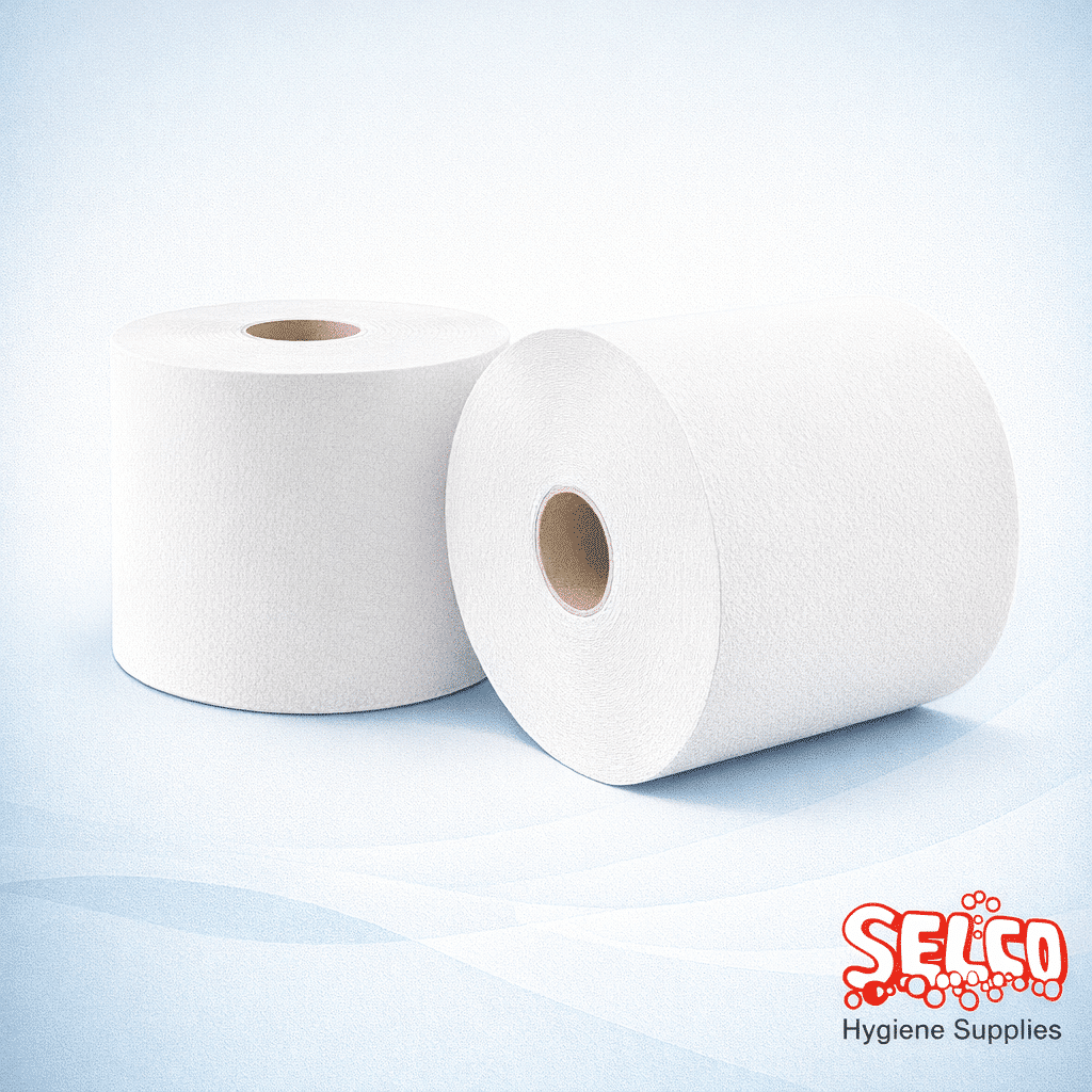 Easy Flush Mini Jumbo Toilet Paper Roll 2ply Soft PC Tissue - Image 3