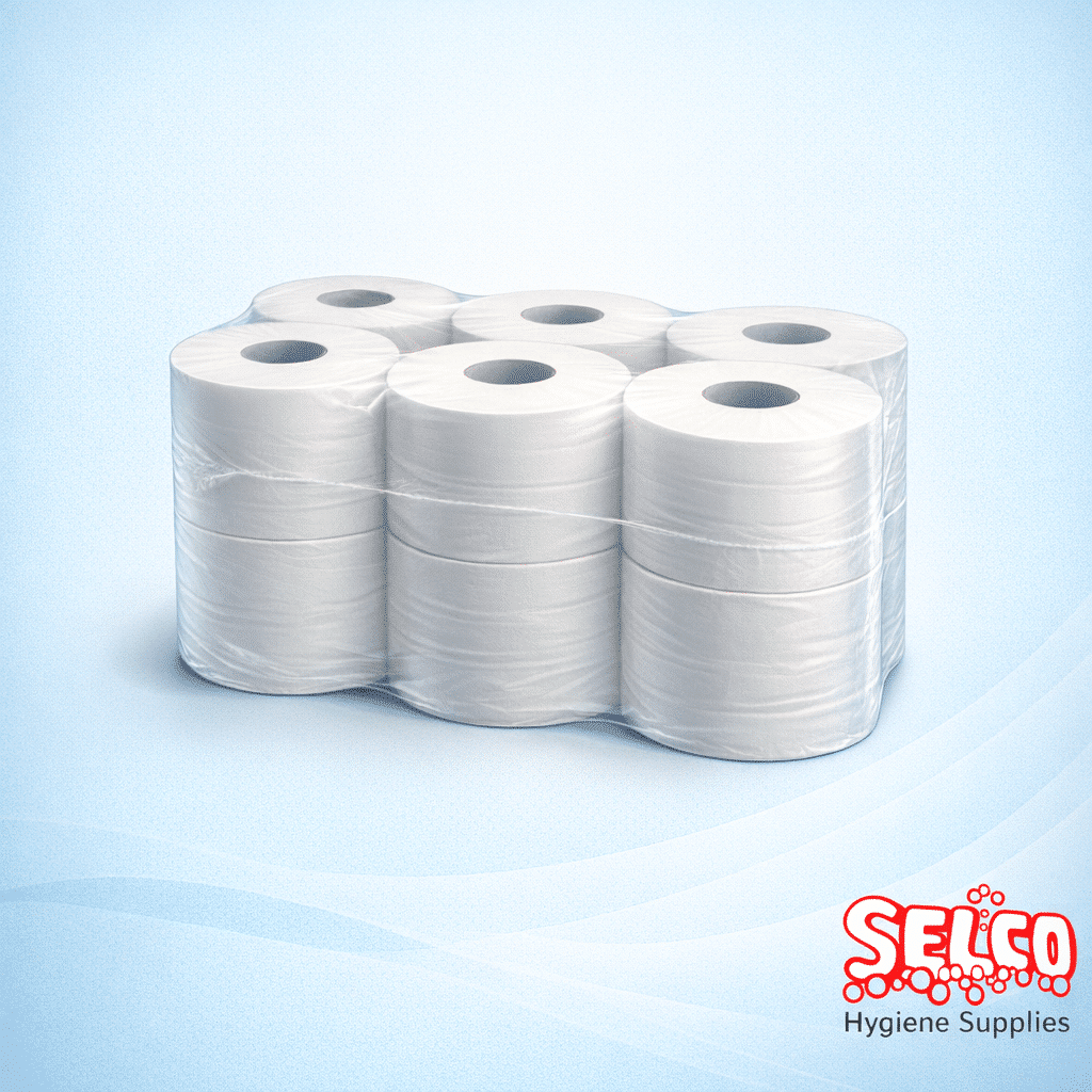 Centre Pull Wipe Roll 2ply White 144mt Centrefeed - 6 rolls - Image 3