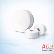 Mini Jumbo Toilet Roll With Dispenser -Washroom Deal - 12 Rolls
