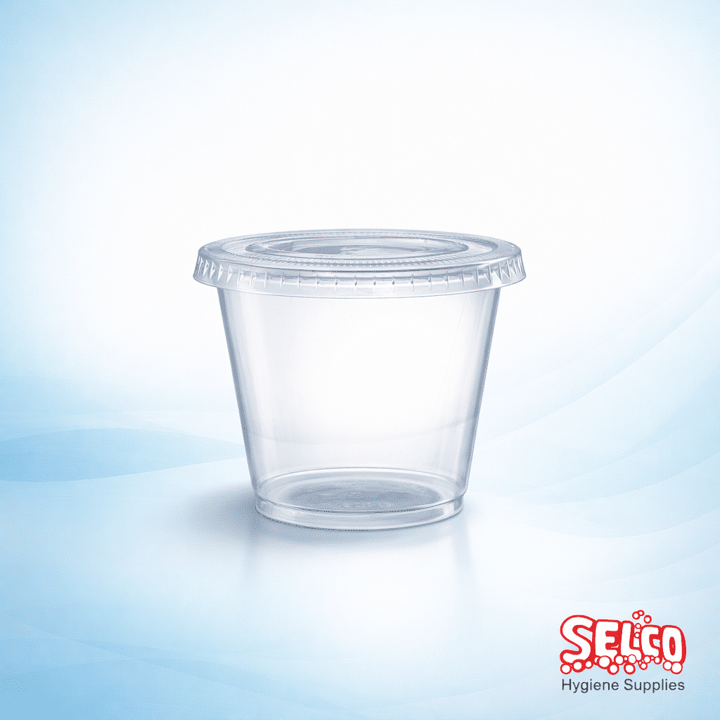 Portion Sauce Pots & Lid Option - 25x100 - clear - Takeaway Supply