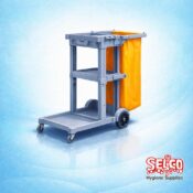 Alternative view of Janitorial Cleaning Cart With Waste Bag - blue - Janitorial Equipment