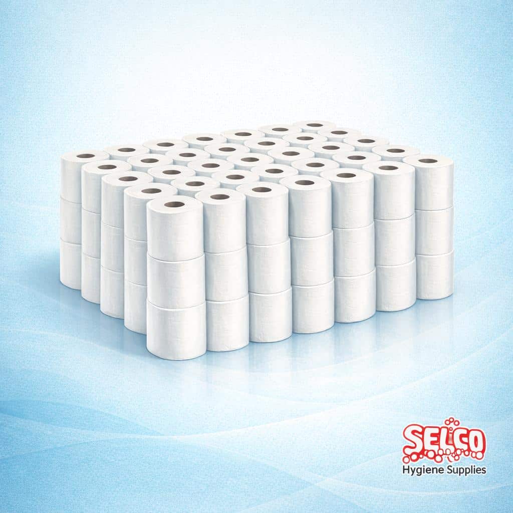 Micro Mini Twin Toilet Roll - 24 Pack Pure White Tissue 2ply Rolls - Image 2