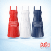 Striped Professional Catering Apron ‚Äì Kitchen Aprons - blue