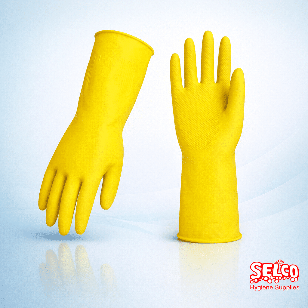 Rubber Gloves Strong Pair- General Cleaning Glove - Commercial Supply