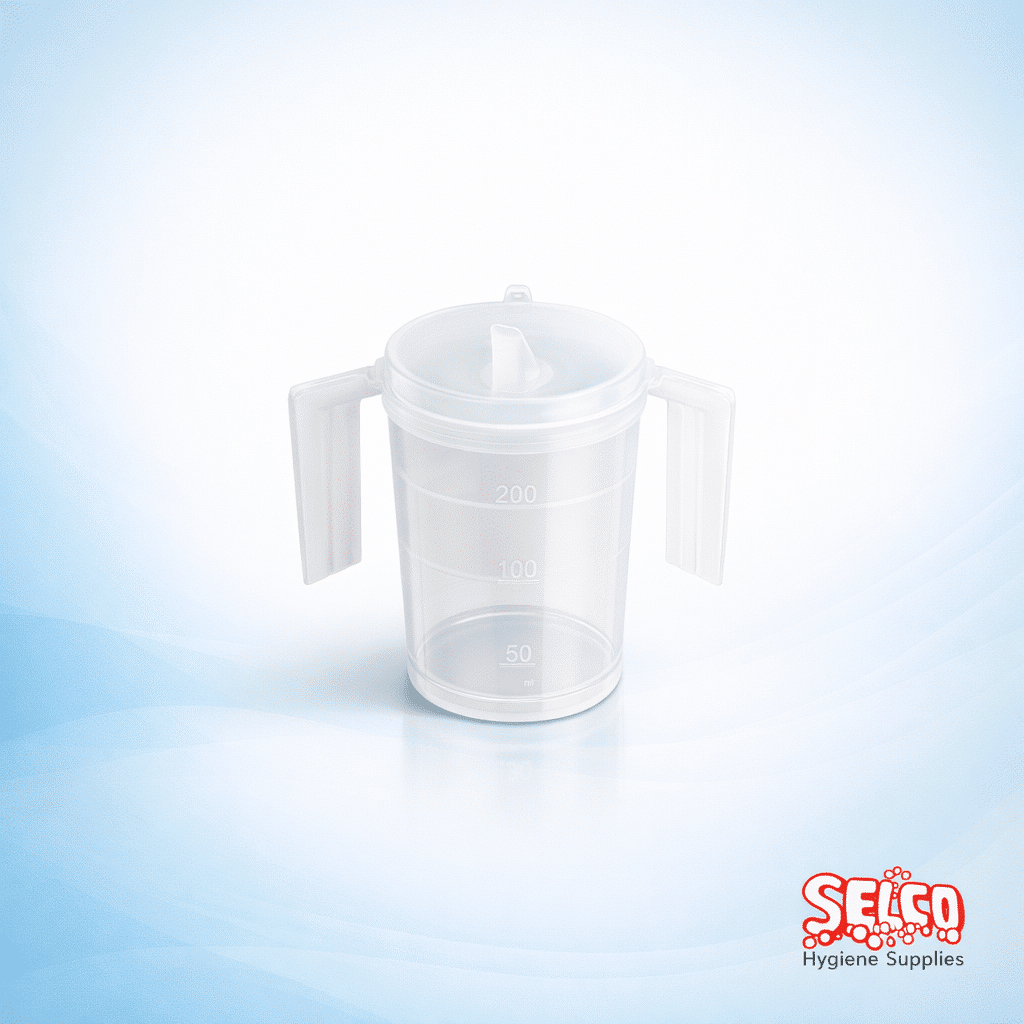 Sip cup two handles narrow spout with lid - Commercial Supply