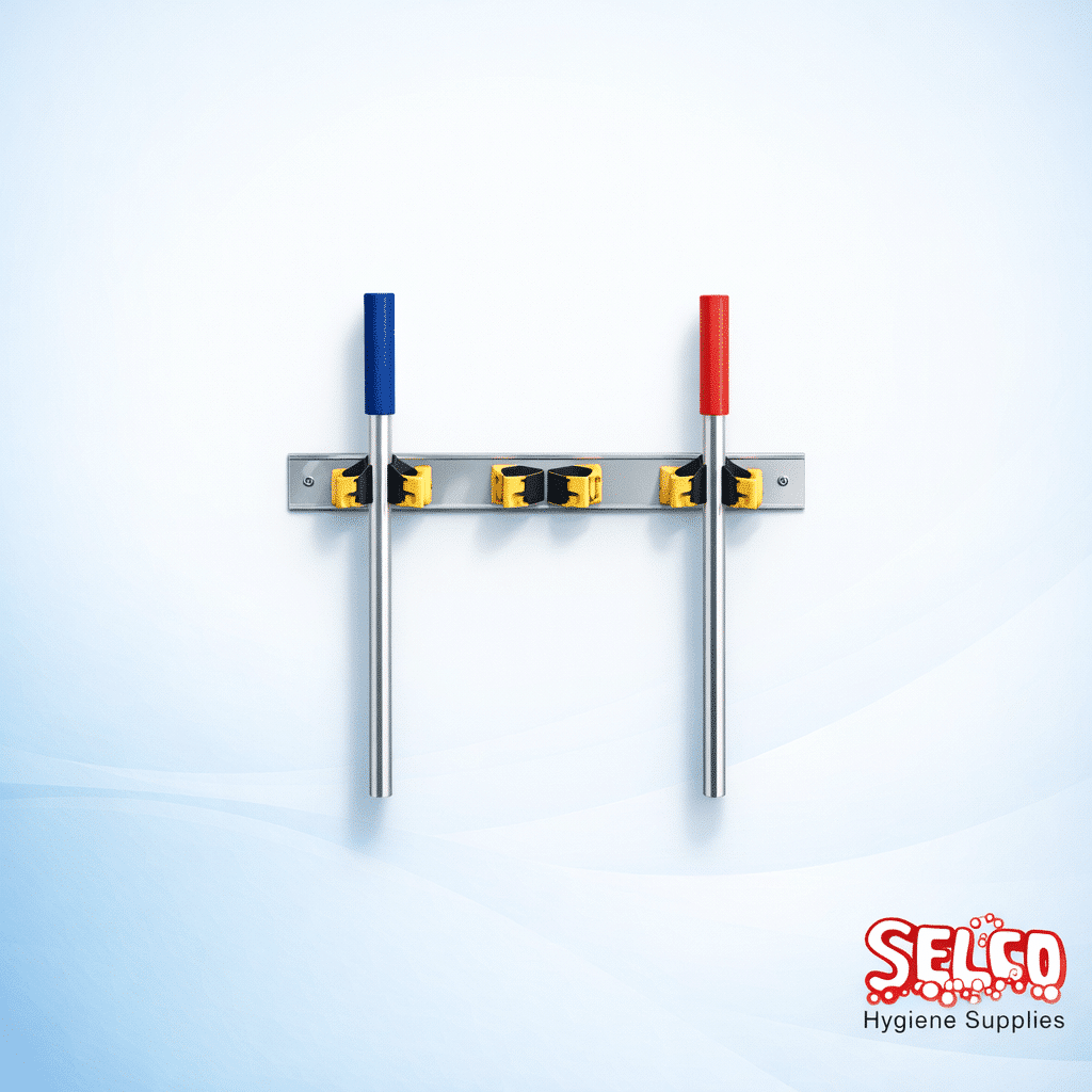Wall Hanger - Tidy Mop Brush Holder-Handle Hanger - 9mm - 35mm