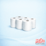 Centre Pull Wipe Roll 2ply White 144mt Centrefeed - 6 rolls